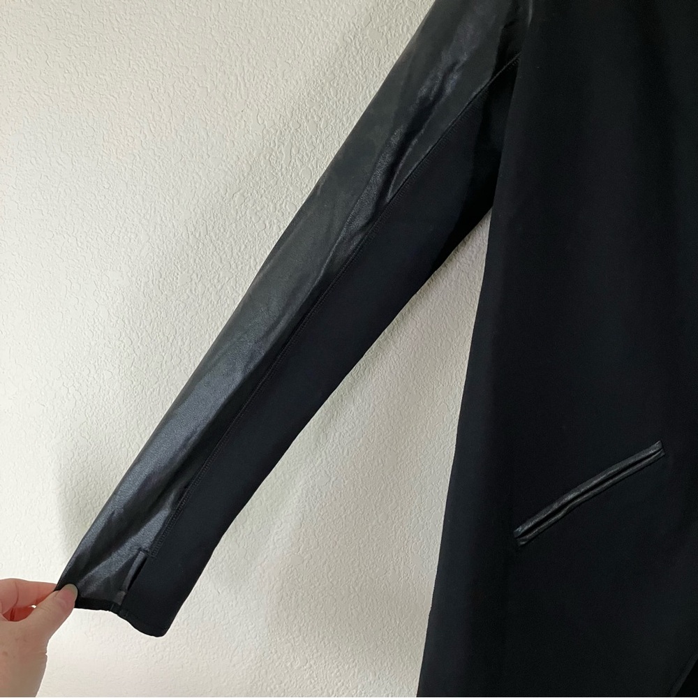 SPANX Drape Front Jacket L Black Ponte Career Minimalist Travel Edgy Streetwear - Picture 6 of 16